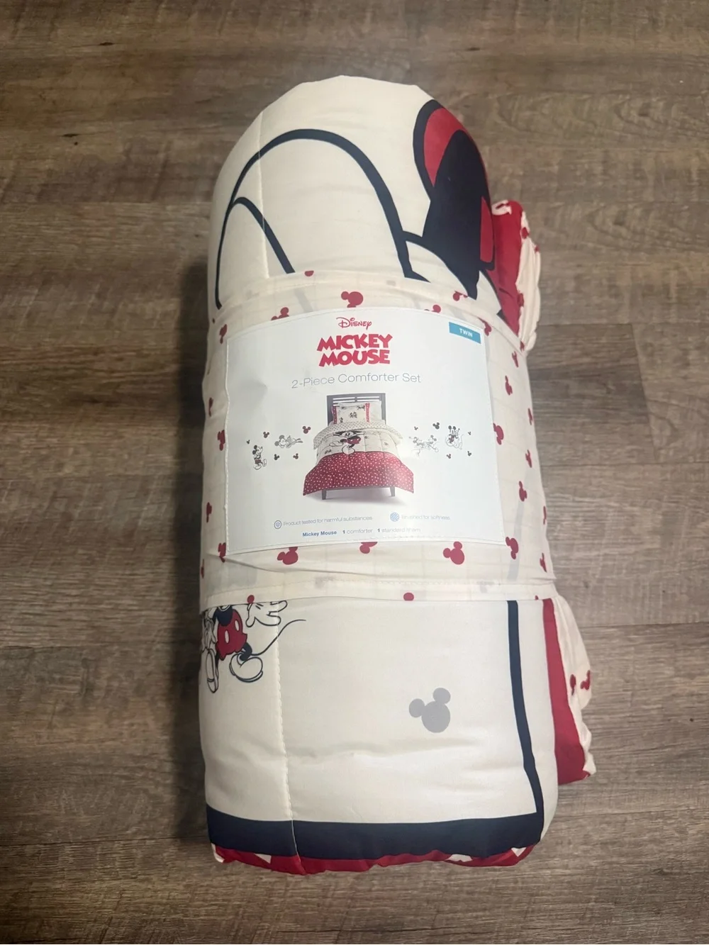 Disney Mickey Mouse Twin Comforter Set with Character Print
